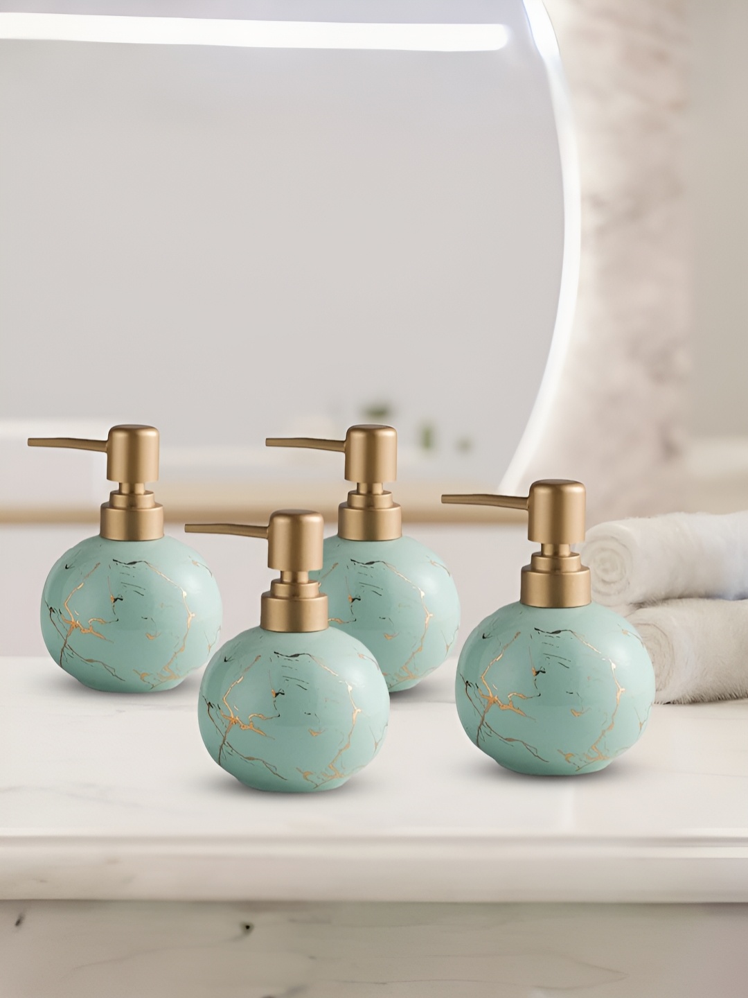 

The Better Home Blue 4 Pcs Ceramic Soap Dispenser 300ml
