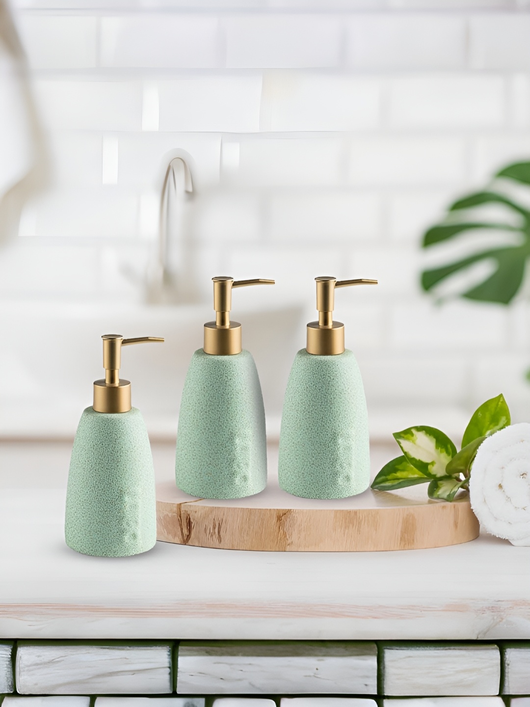 

The Better Home Green 3 Pcs Ceramic Soap Dispenser 320ml