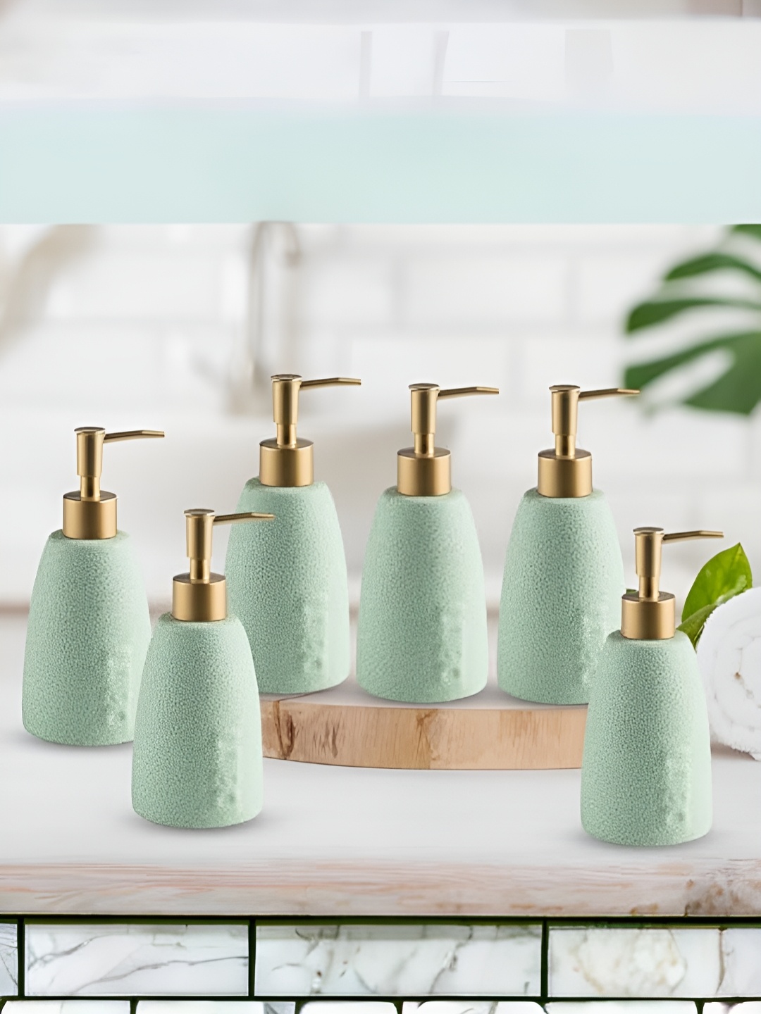 

The Better Home Green 6 Pcs Ceramic Soap Dispenser 320ml