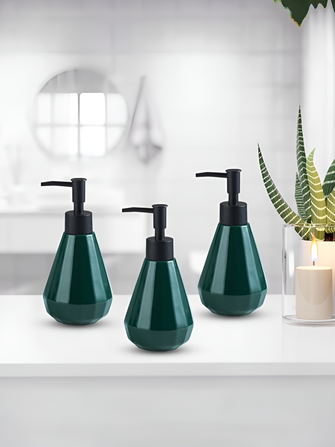 

The Better Home Green 3 Pcs Ceramic Soap Dispenser 250ml