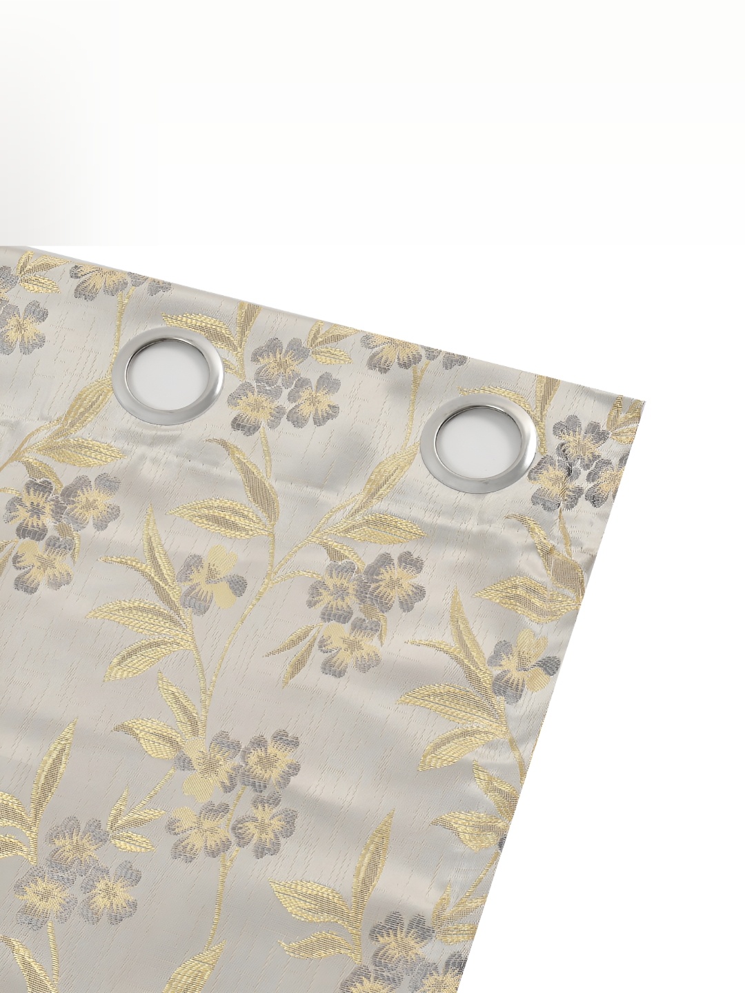 

Galaxy Home Decor Grey & Gold-Toned 3Pcs Floral Room Darkening Door Curtains