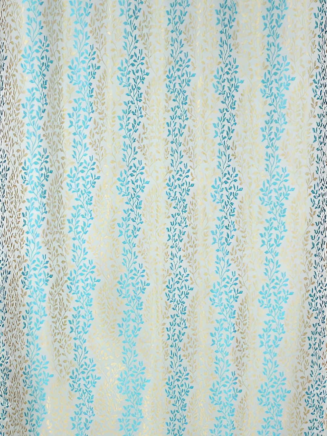 

Galaxy Home Decor Turquoise Blue Set of 2 Floral Room Darkening Long Door Curtain