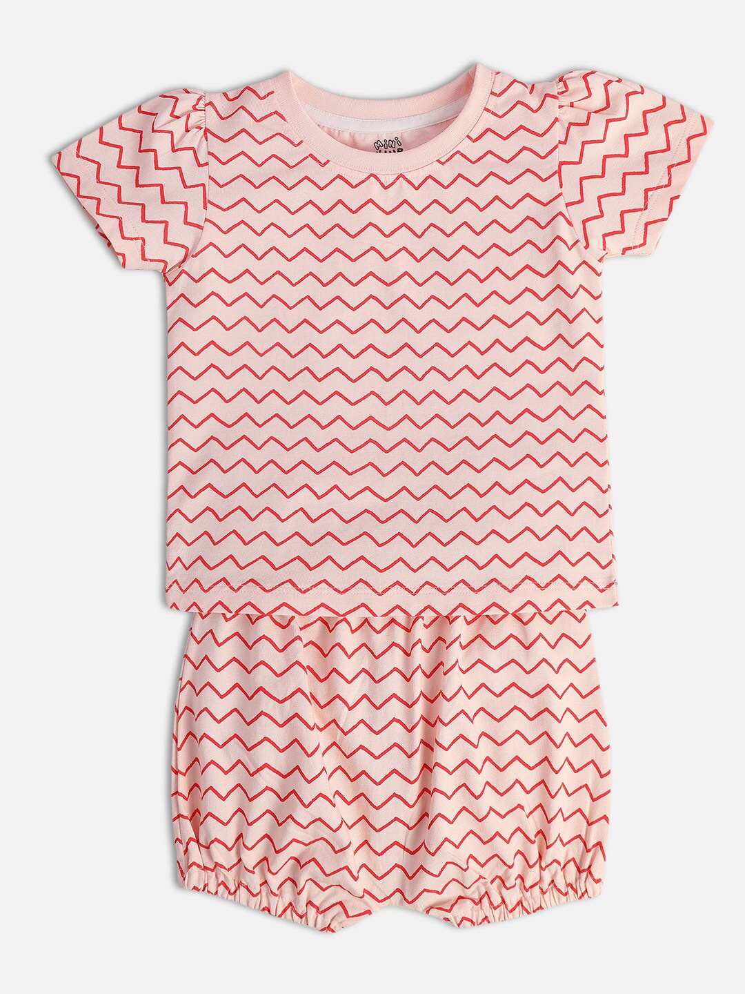 

MINI KLUB Girls Striped T-shirt with Shorts, Pink