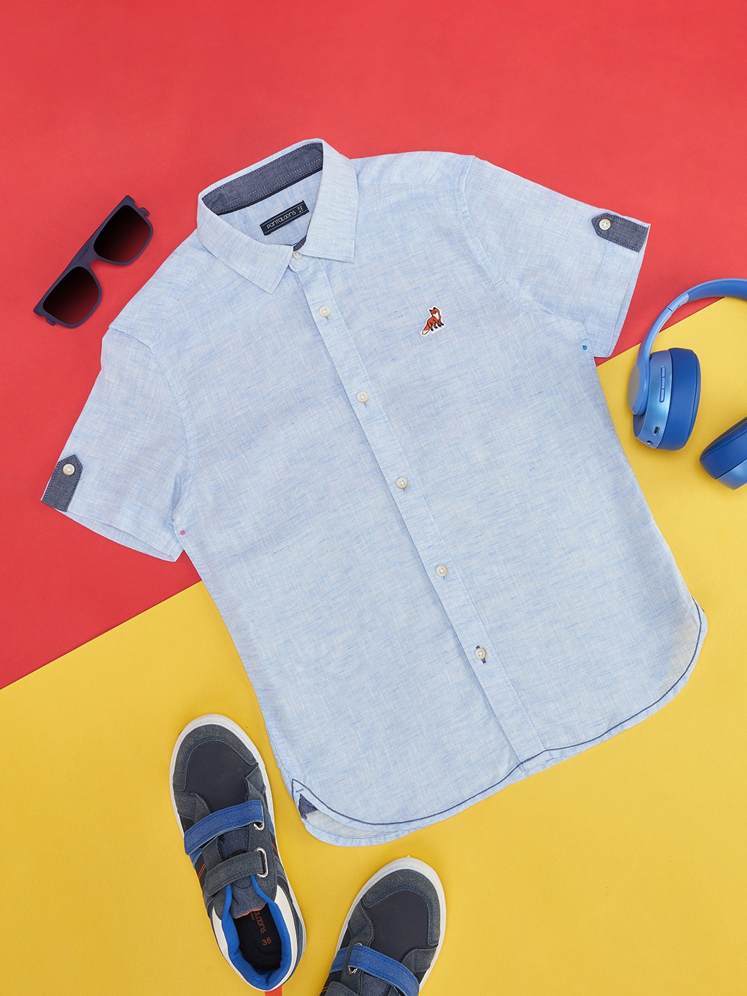 

Pantaloons Junior Boys Opaque Cotton Shirt, Blue