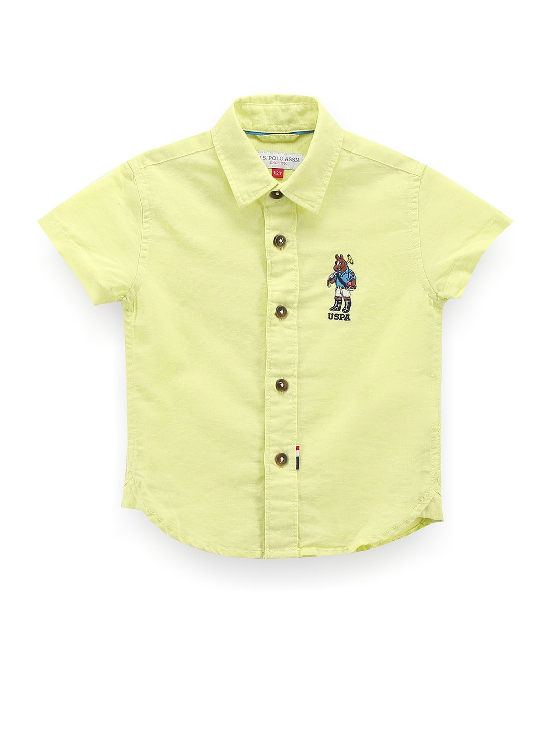 

U.S. Polo Assn. Kids Boys Classic Fit Spread Collar Opaque Casual Shirt, Green