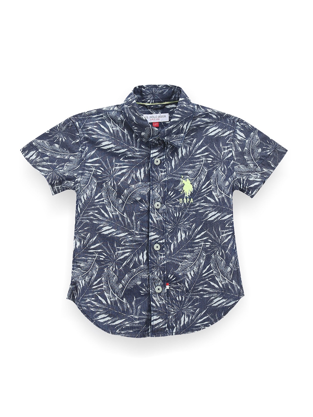 

U.S. Polo Assn. Kids Boys Floral Printed Classic Casual Shirt, Blue