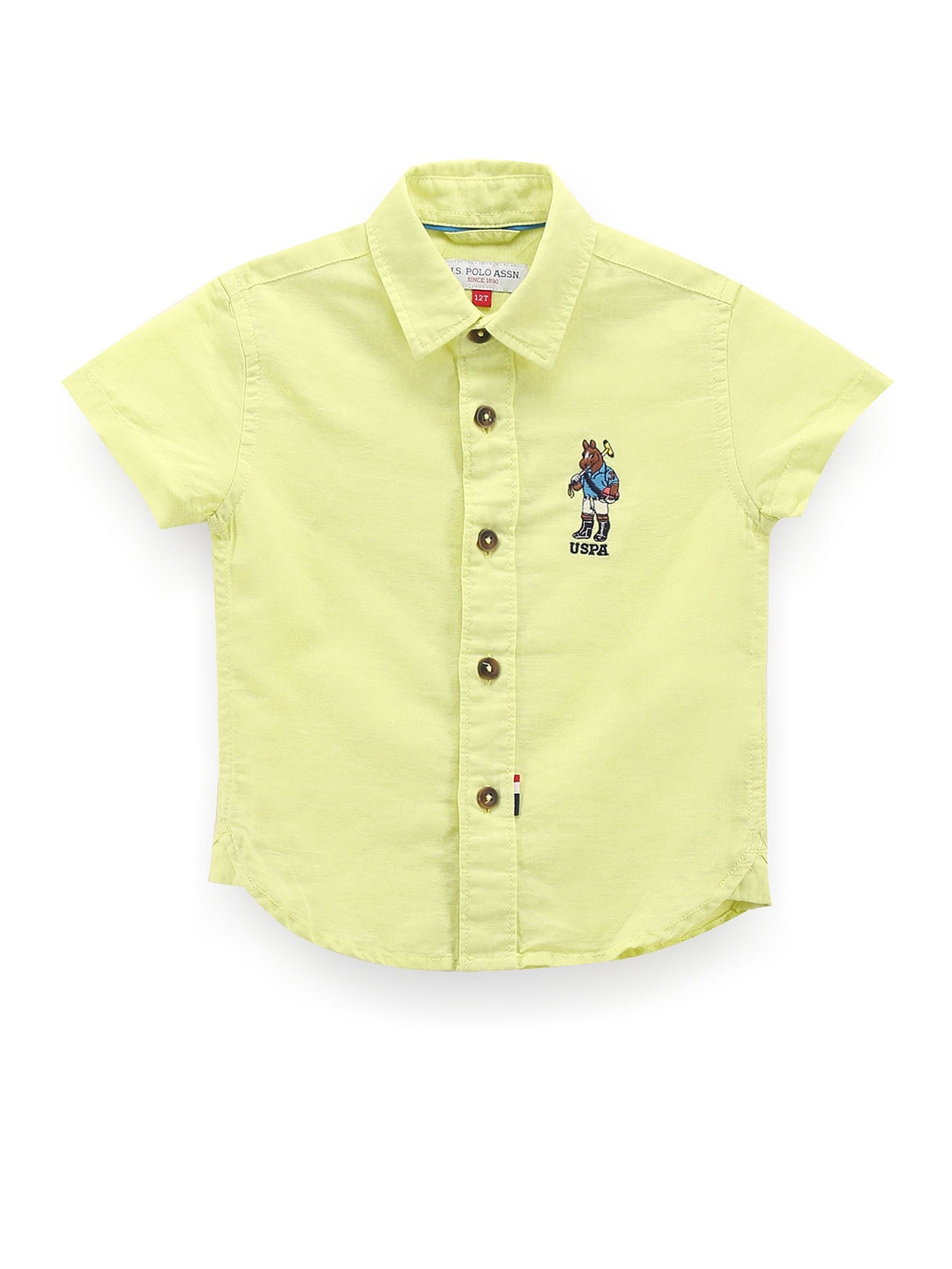 

U.S. Polo Assn. Kids Boys Spread Collar Classic Casual Shirt, Green
