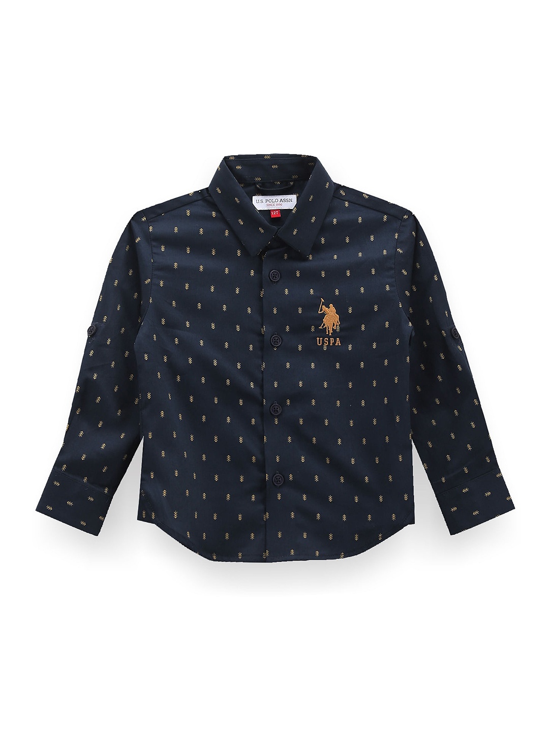 

U.S. Polo Assn. Kids Boys Geometric Printed Classic Casual Shirt, Blue