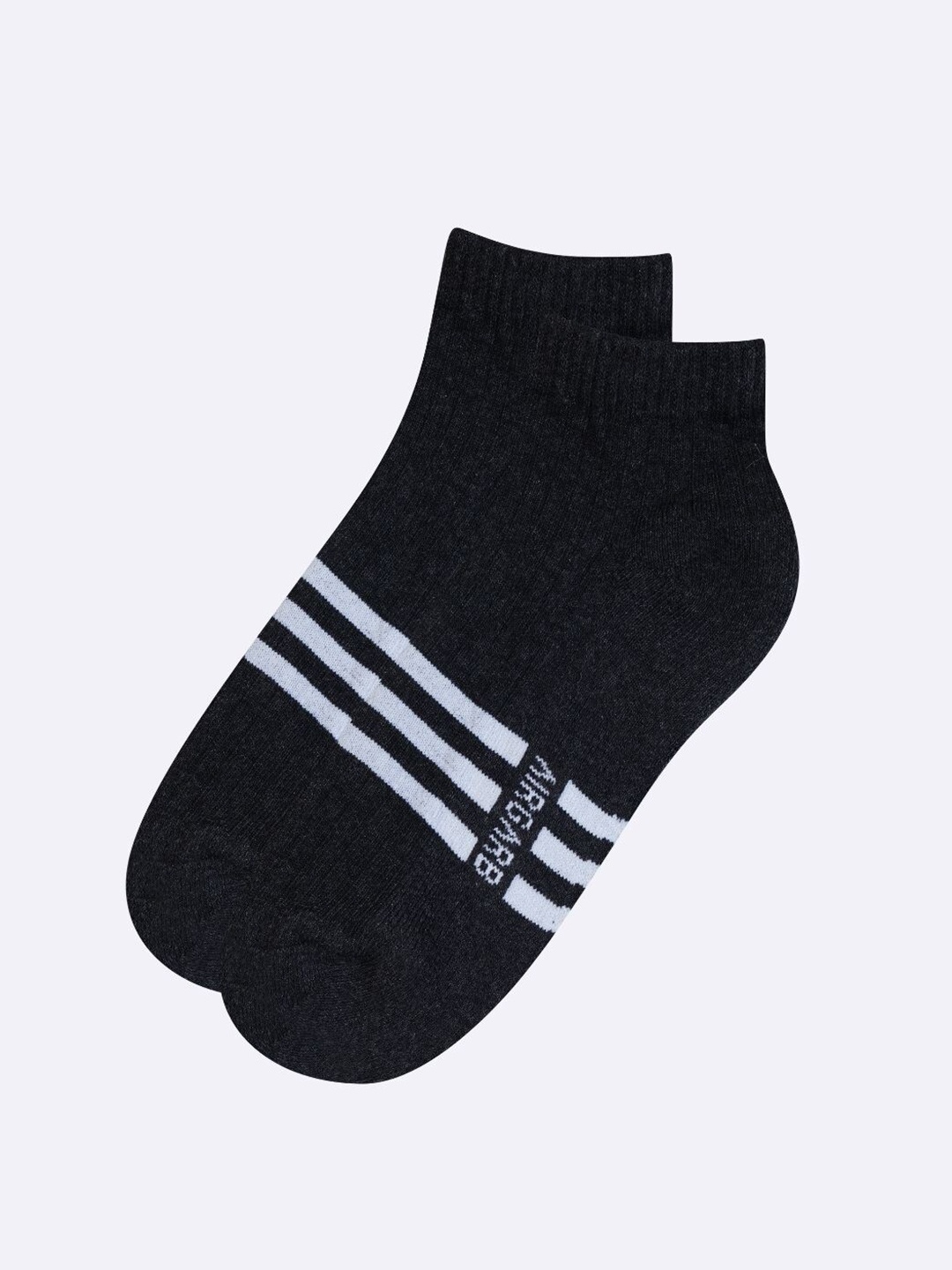

AIR GARB Striped Ankle-Length Socks, Charcoal