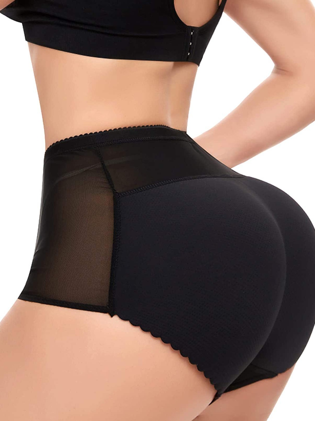 

CareDone Cotton High-Rise Hipster Briefs FGPaddedPanty-(Black)-(M)