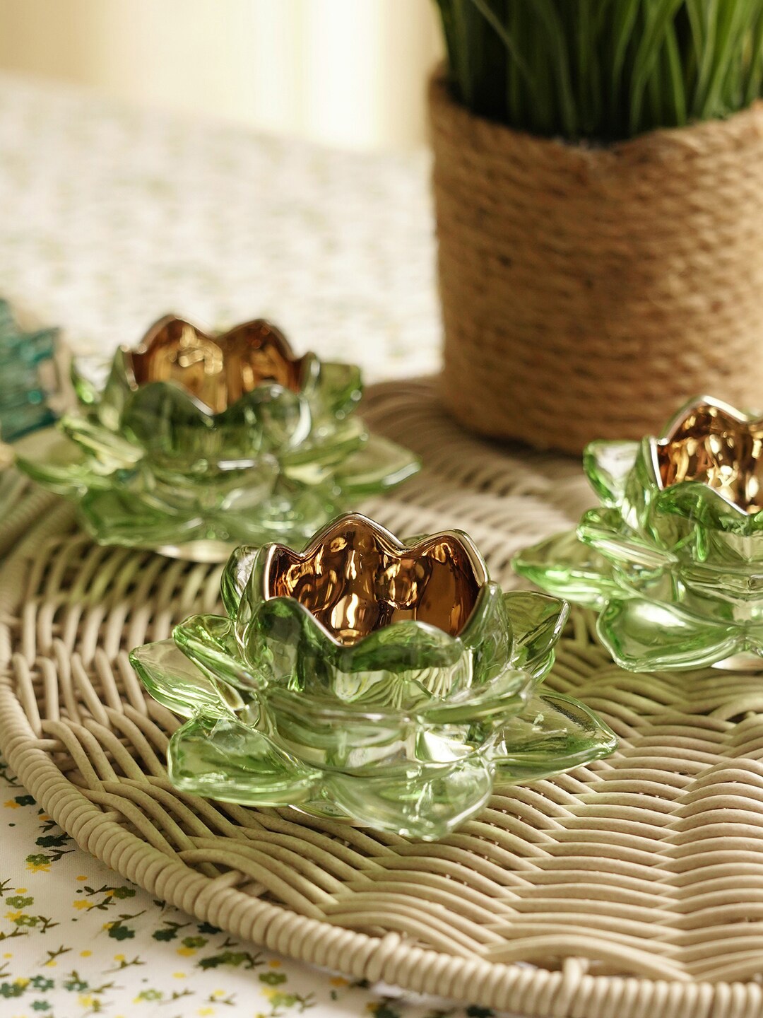 

Pure Home and Living Unisex Green Candle Holders