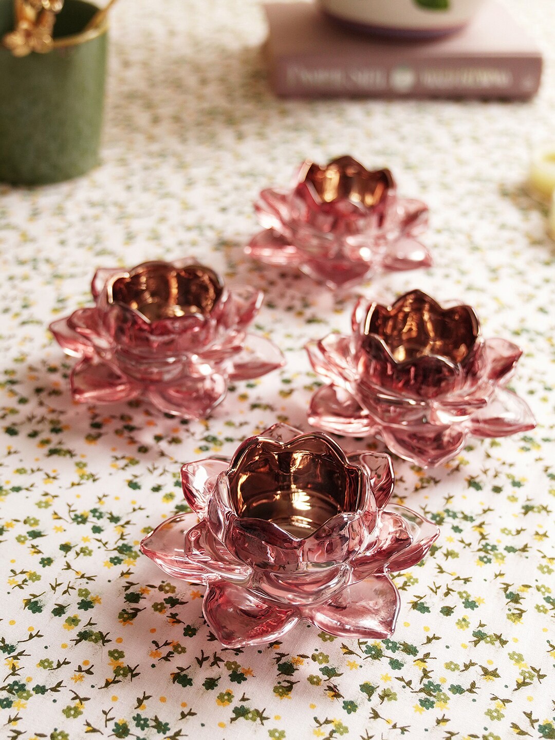 

Pure Home and Living Unisex Pink Candle Holders