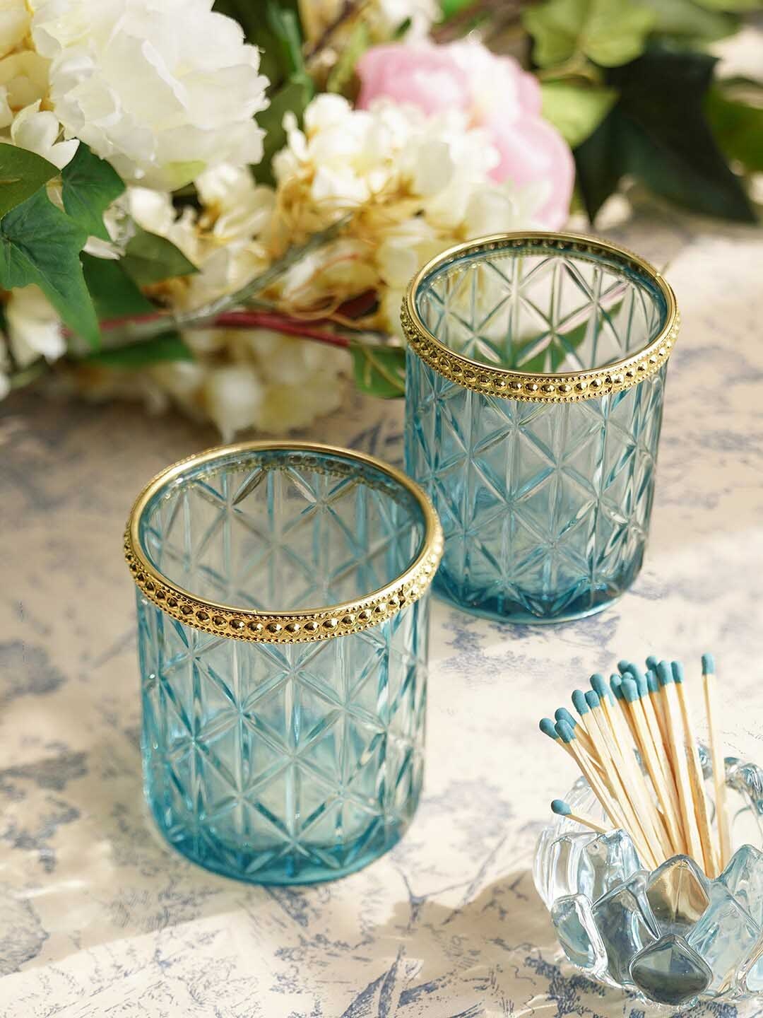 

Pure Home and Living Unisex Blue Candle Holders