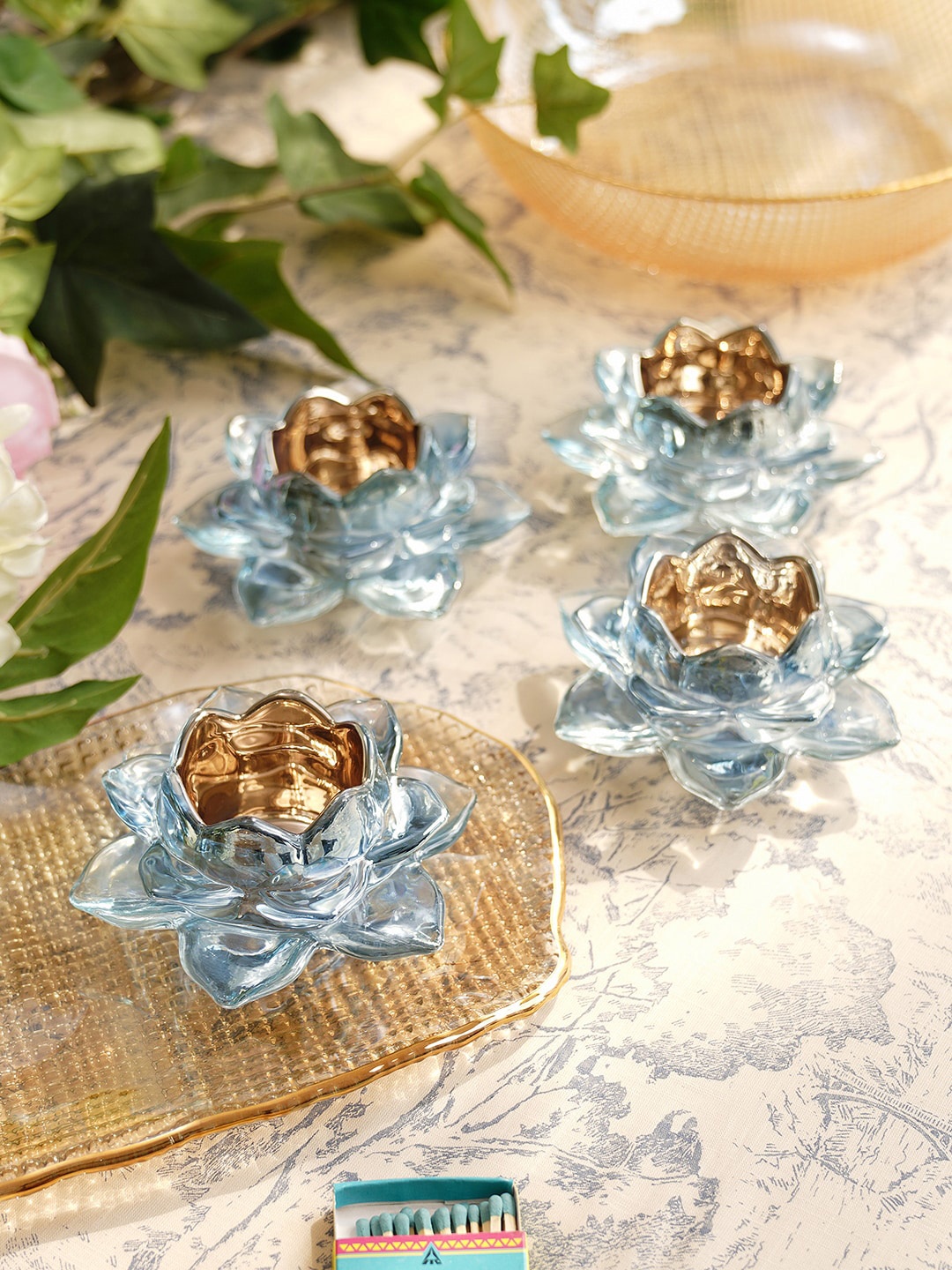 

Pure Home and Living Unisex Blue Candle Holders