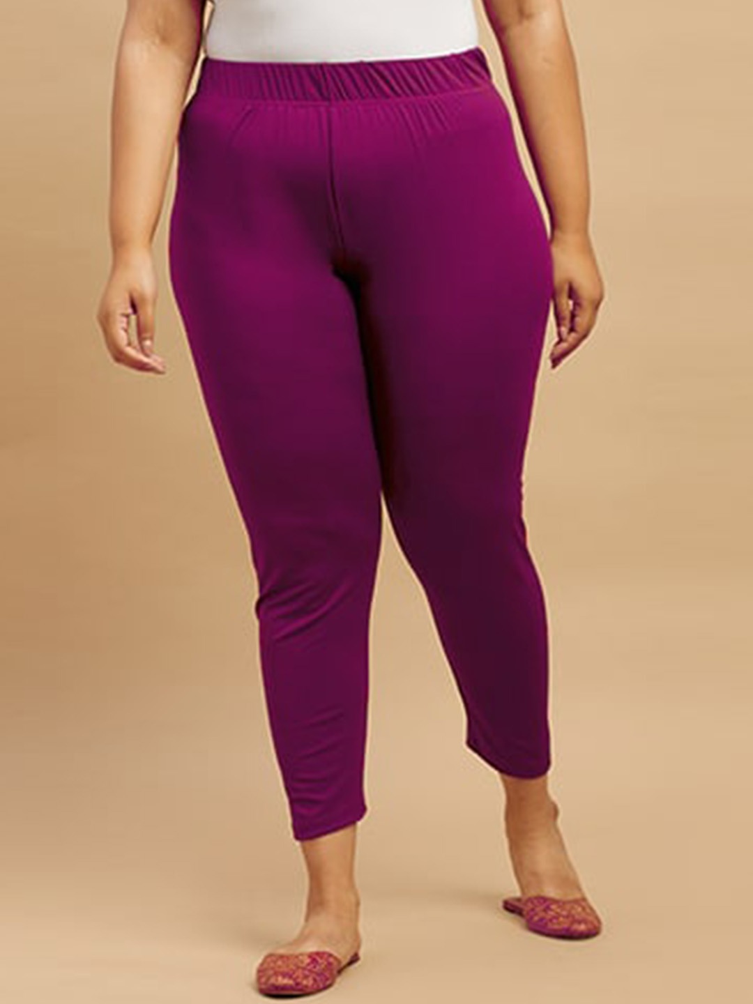 

Big Hello - The Plus Life Ankle Length Leggings, Fuchsia