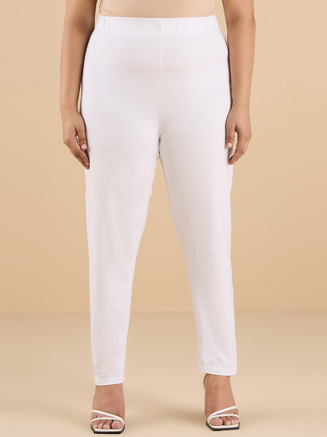 

Big Hello - The Plus Life Ankle Length Leggings, White