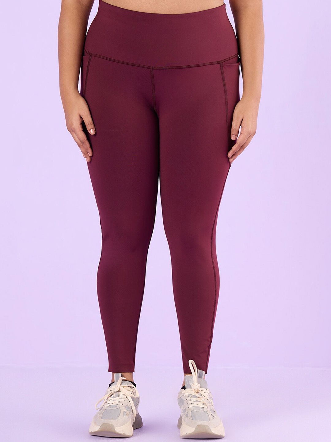 

Big Hello - The Plus Life Women Slim-Fit Ankle-Length Tights, Red