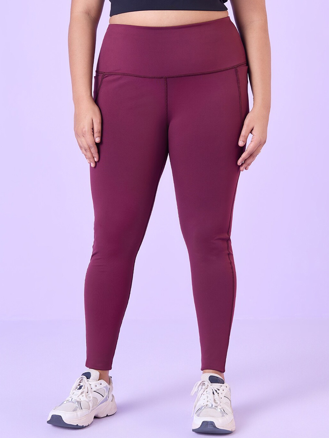 

Big Hello - The Plus Life Women Slim-Fit Ankle-Length Tights, Magenta