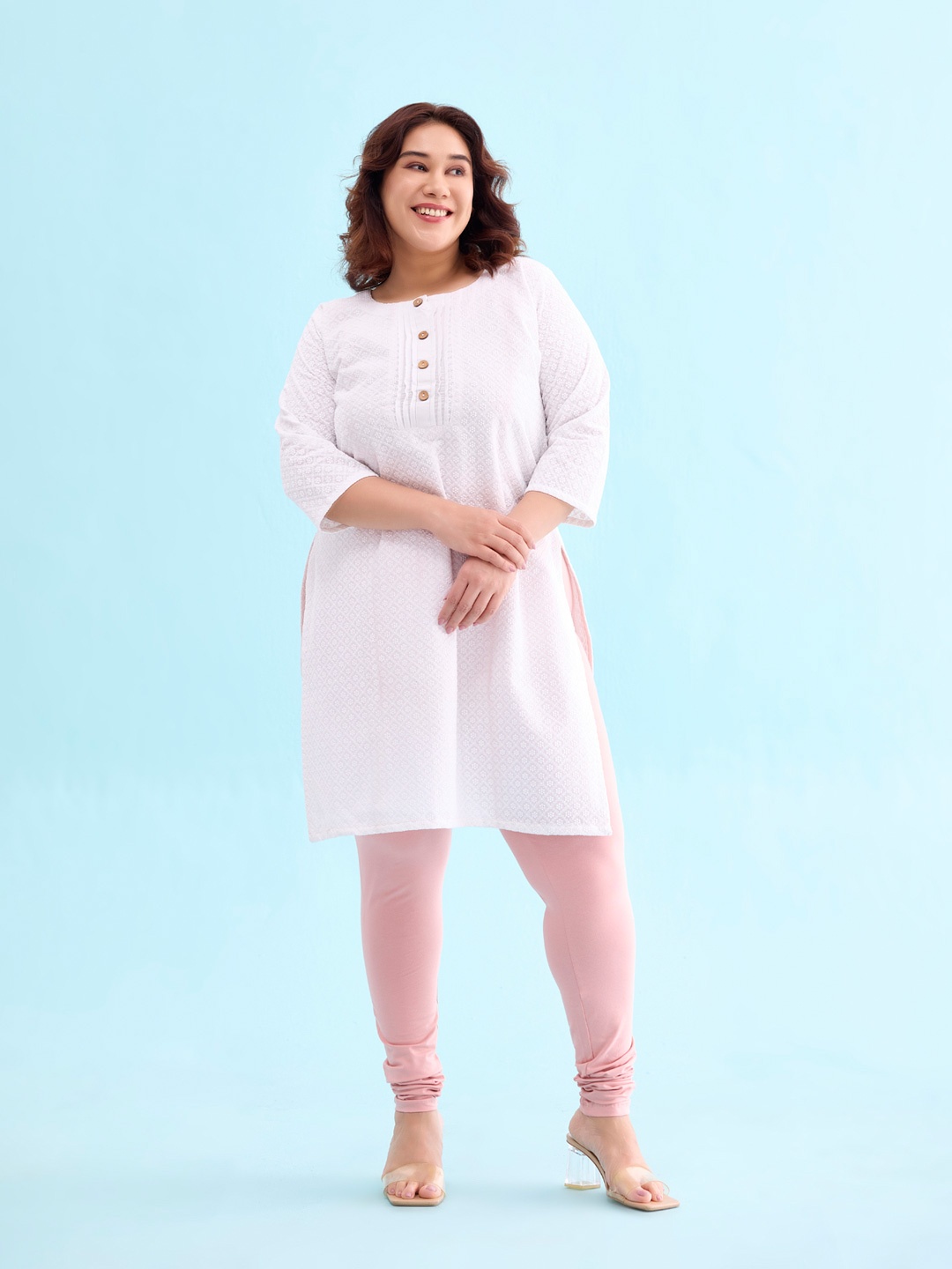 

Go Colors Cotton Churidar-Length Leggings, Pink