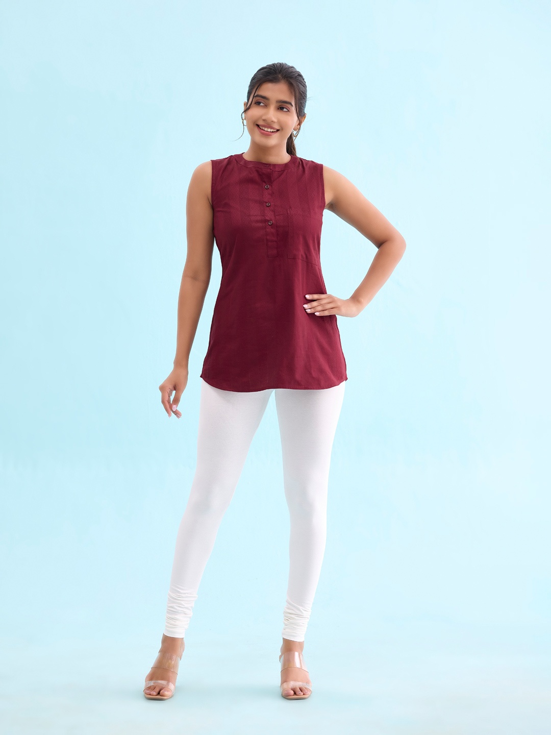 

Go Colors Women Churidar-Length Leggings, Cream
