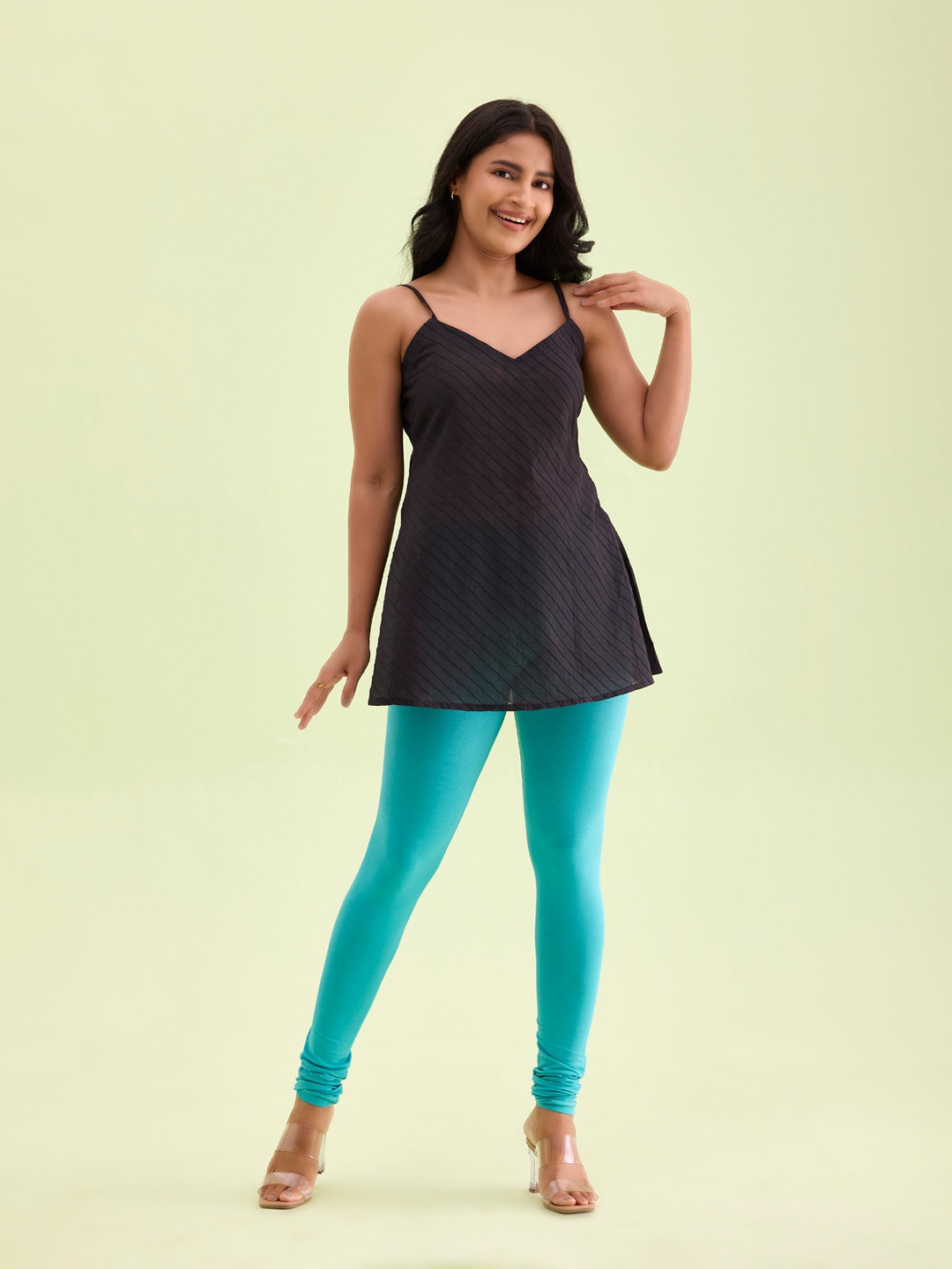 

Go Colors Churidar-Length Leggings, Green