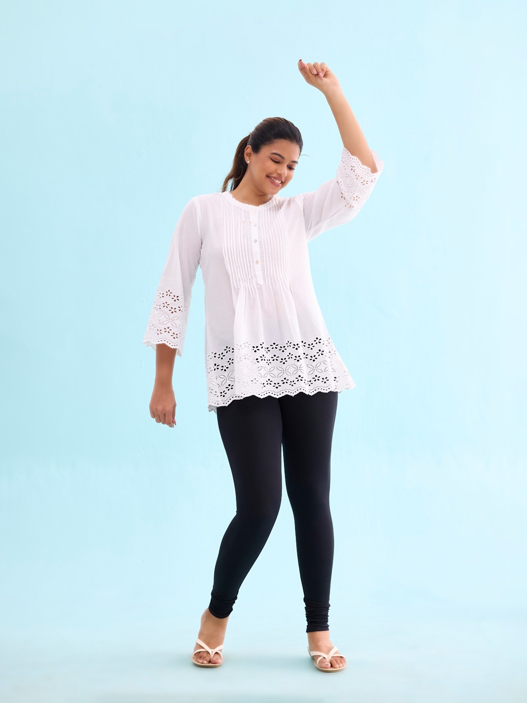 

Go Colors Churidar-Length Leggings, Black