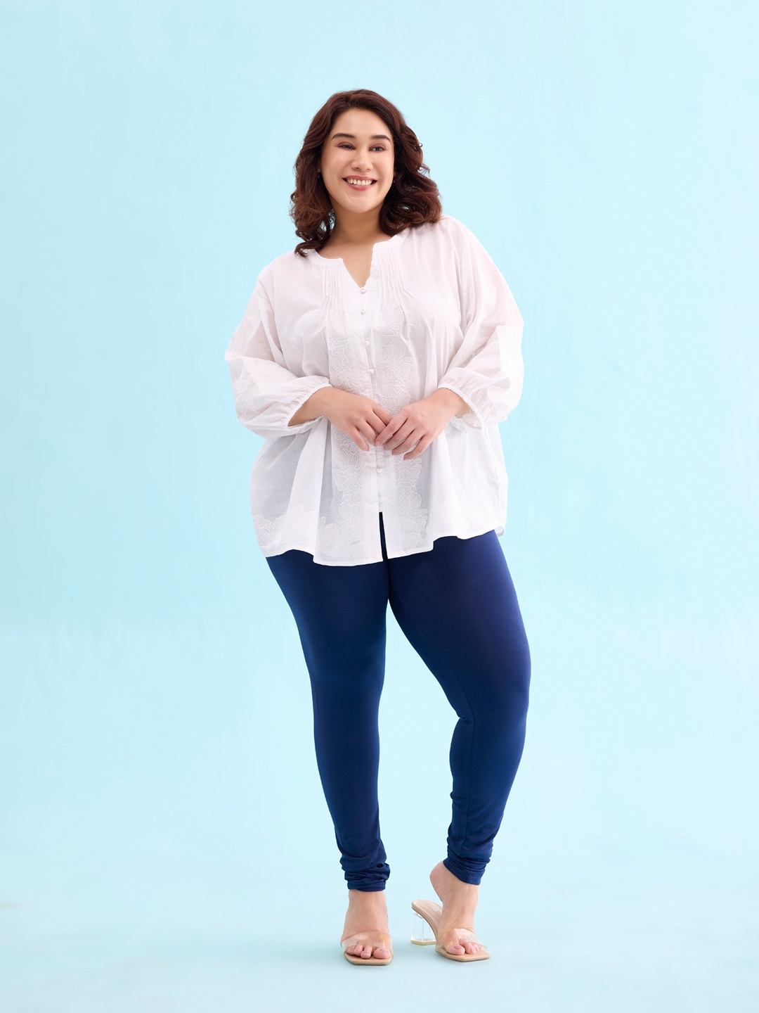 

Go Colors Women Churidar-Length Leggings, Navy blue