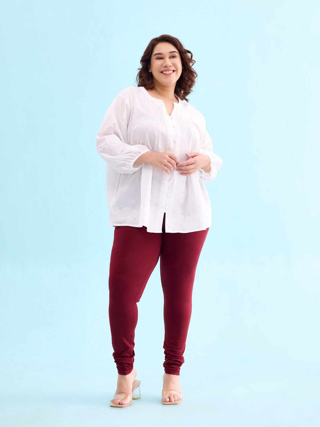 

Go Colors Cotton Churidar-Length Leggings, Maroon