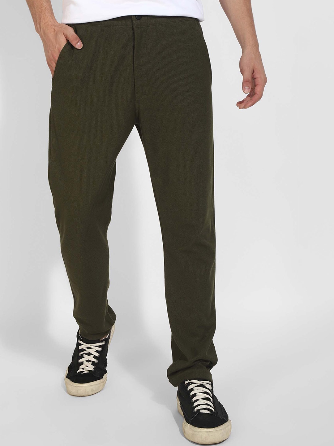 

PURPLEMANGO THE FRUIT OF FASHION Men Relaxed Fit Low-Rise Trousers, Olive
