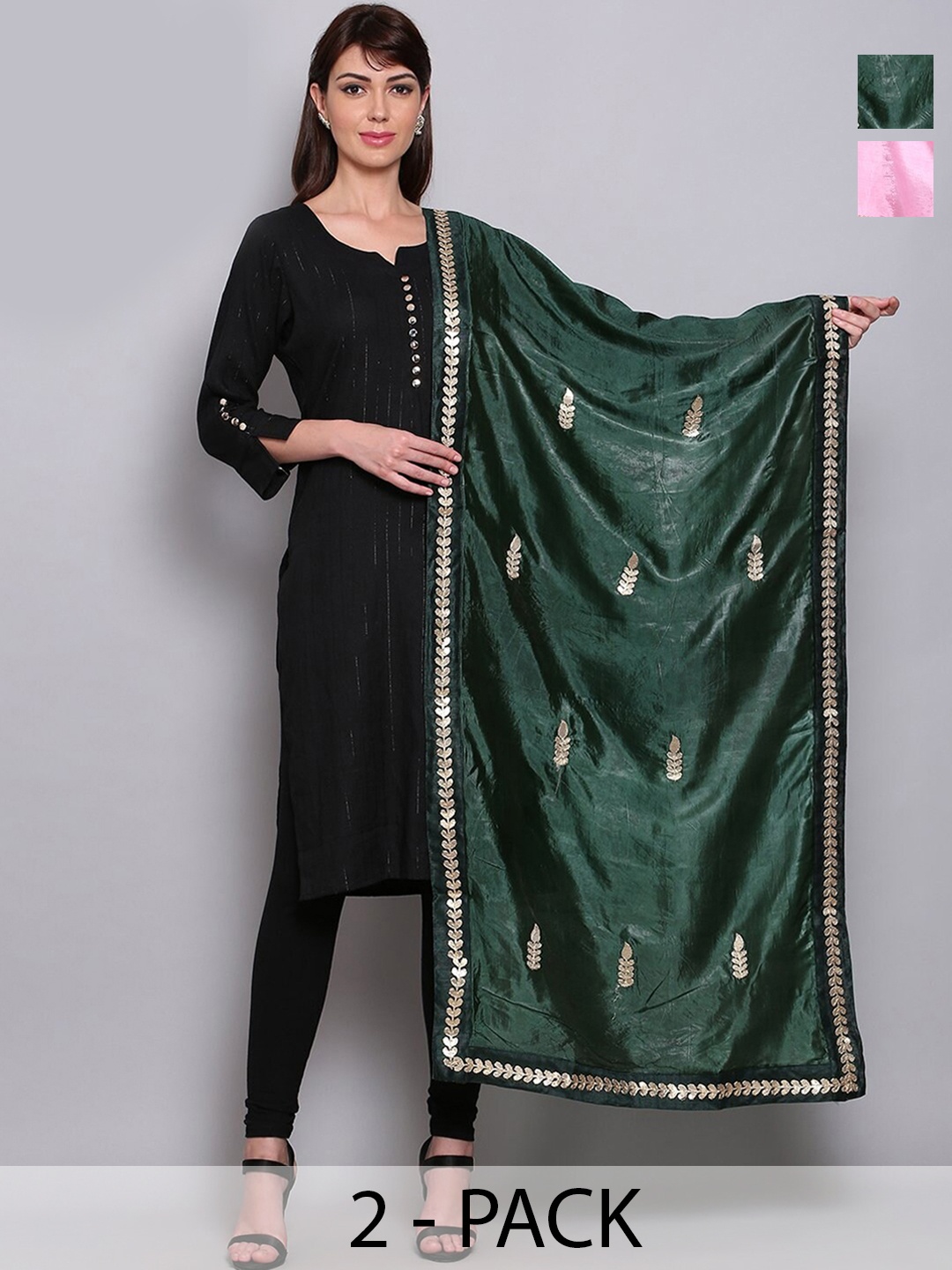 

Miaz Lifestyle Ethnic Motifs Embroidered Dupatta with Thread Work, Pink