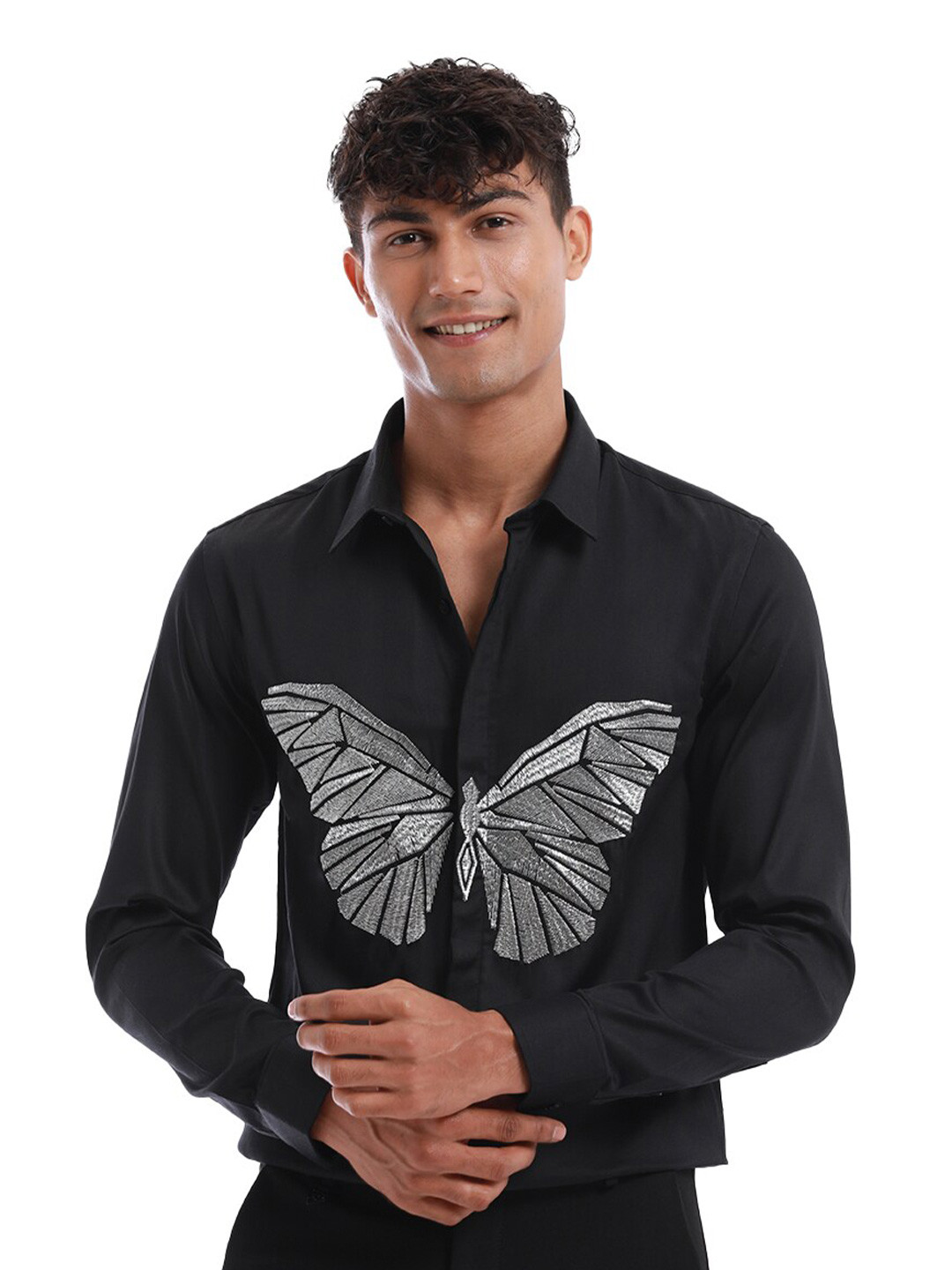 

Banana Club Premium Slim Fit Cotton Party Shirt, Black