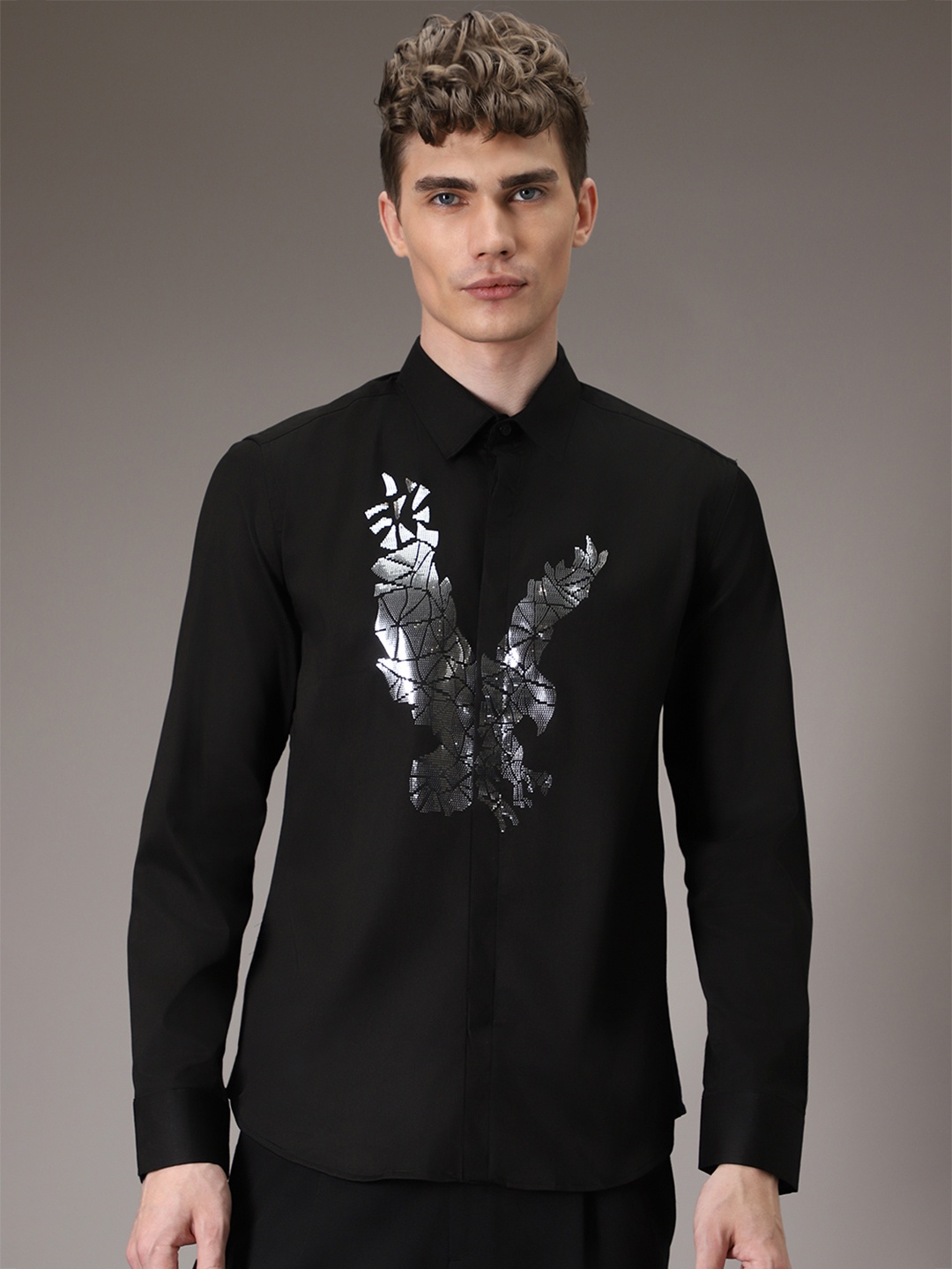 

Banana Club Premium Slim Fit Embellished Casual Shirt, Black