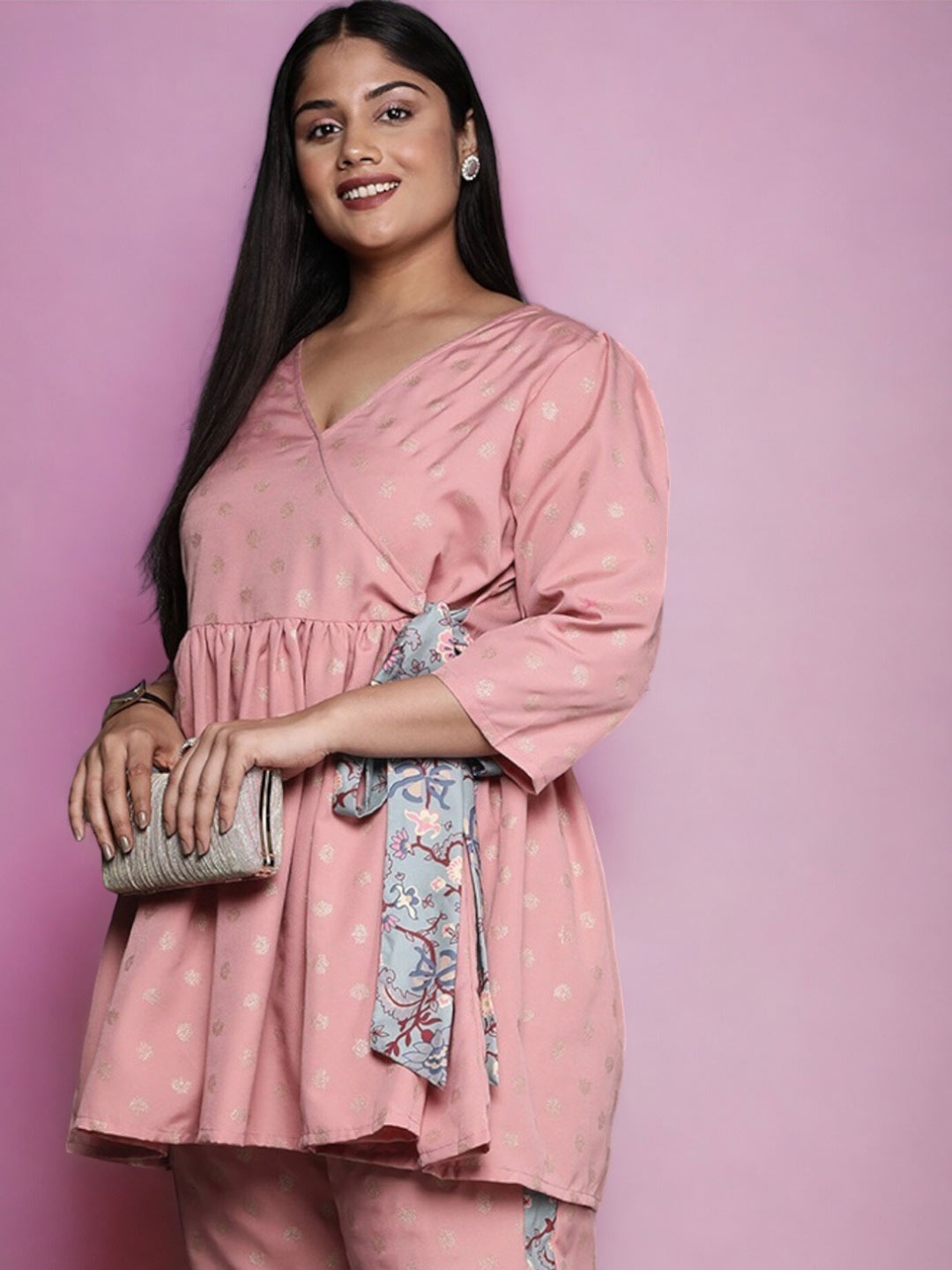 

A PLUS BY AHALYAA Plus Size Printed Kurti, Pink