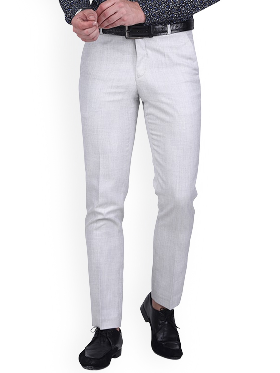 

Berkshire Men Smart Slim Fit Mid-Rise Easy Wash Formal Trousers, White