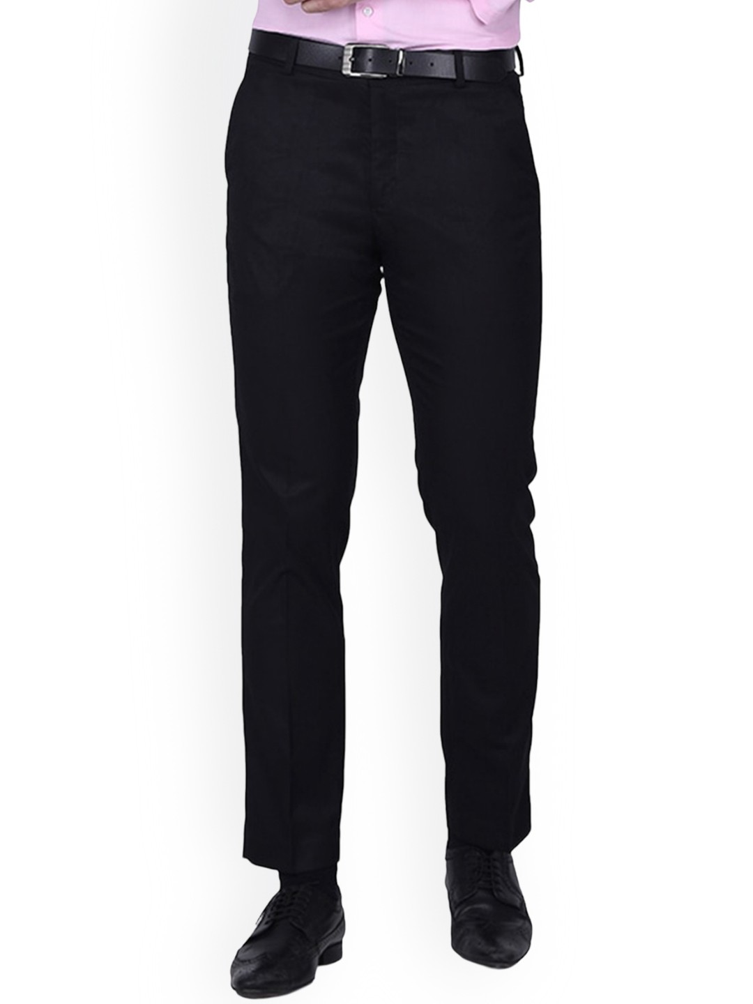 

Berkshire Men Smart Mid-Rise Slim Fit Easy Wash Formal Trousers, Black