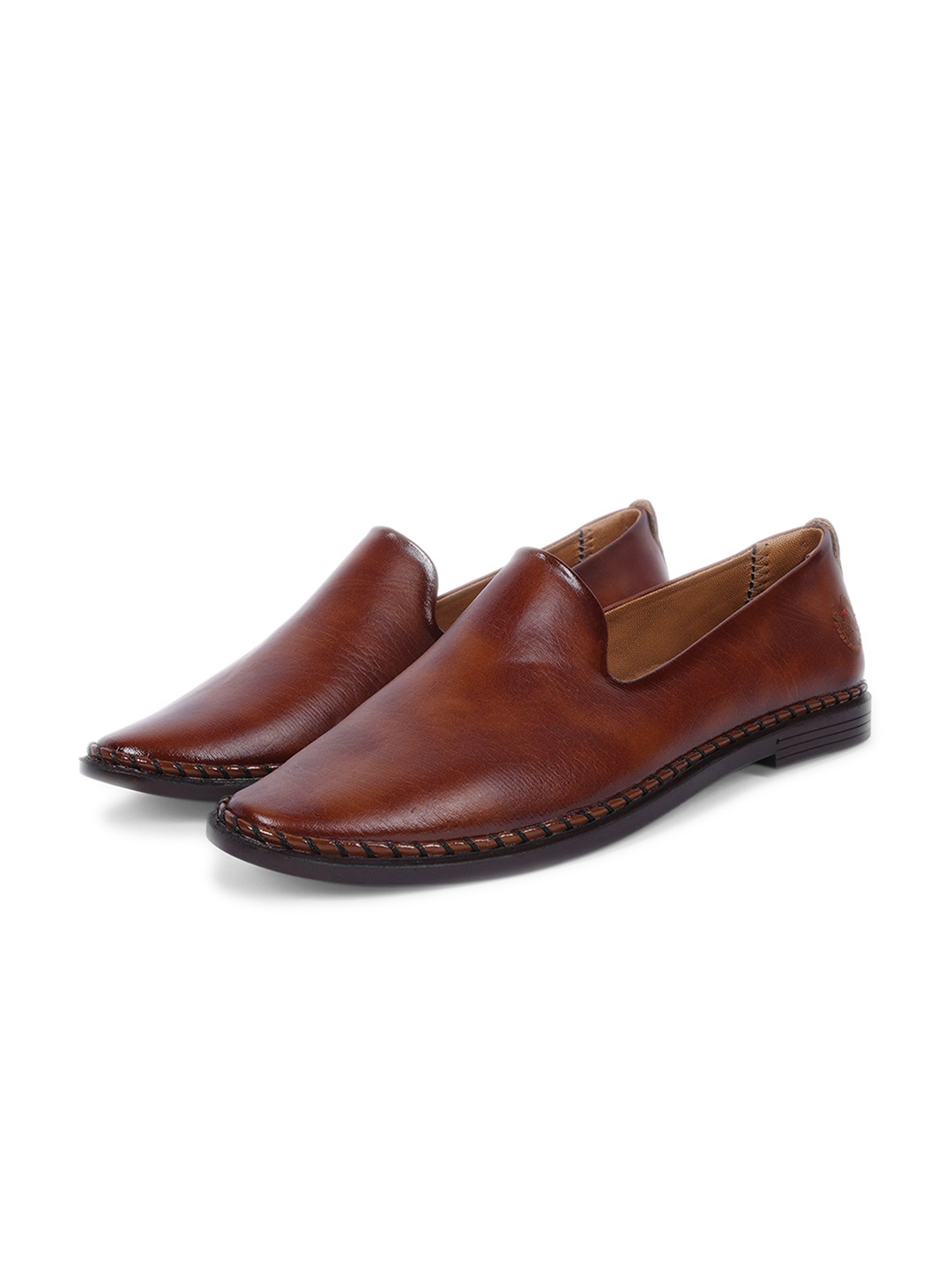 

Big Boon Men Round Toe Lightweight Mojaris, Camel brown