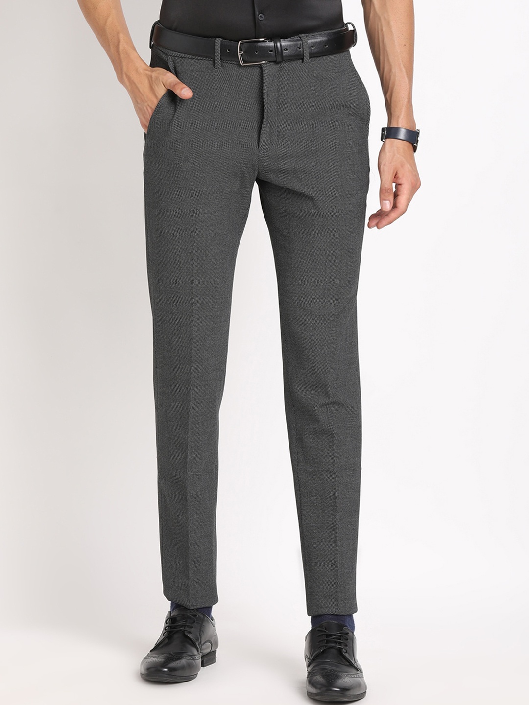 

Turtle Classic Tapered Fit Formal Trouser, Grey