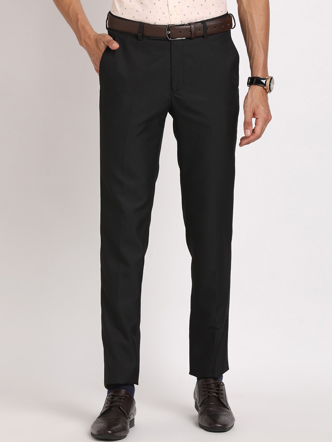 

Turtle Tailored Tapered Fit Formal Trouser, Black