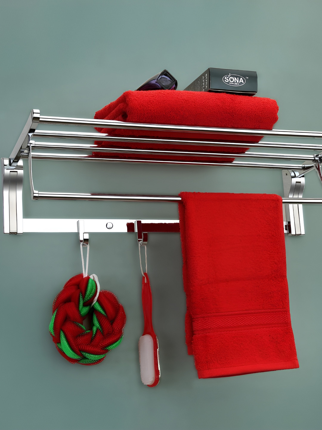 

Plantex Silver-Toned Stainless Steel Towel Rod