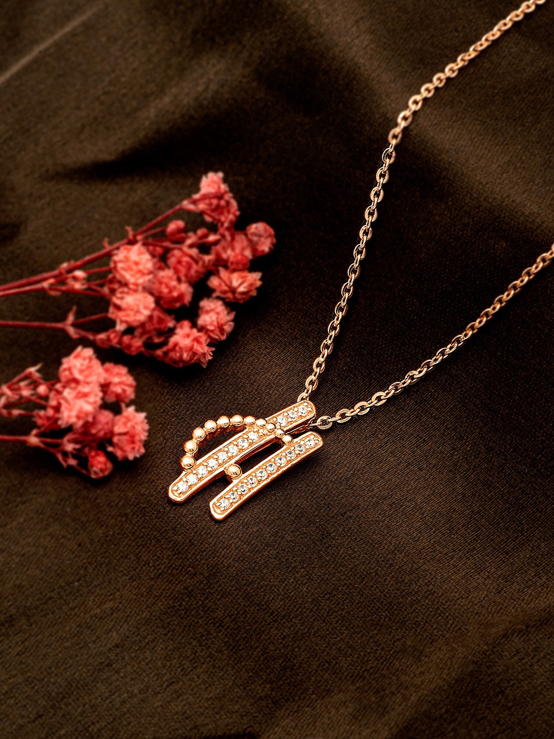 

SILBERRY Rose Gold-Plated Quirky Pendants with Chains