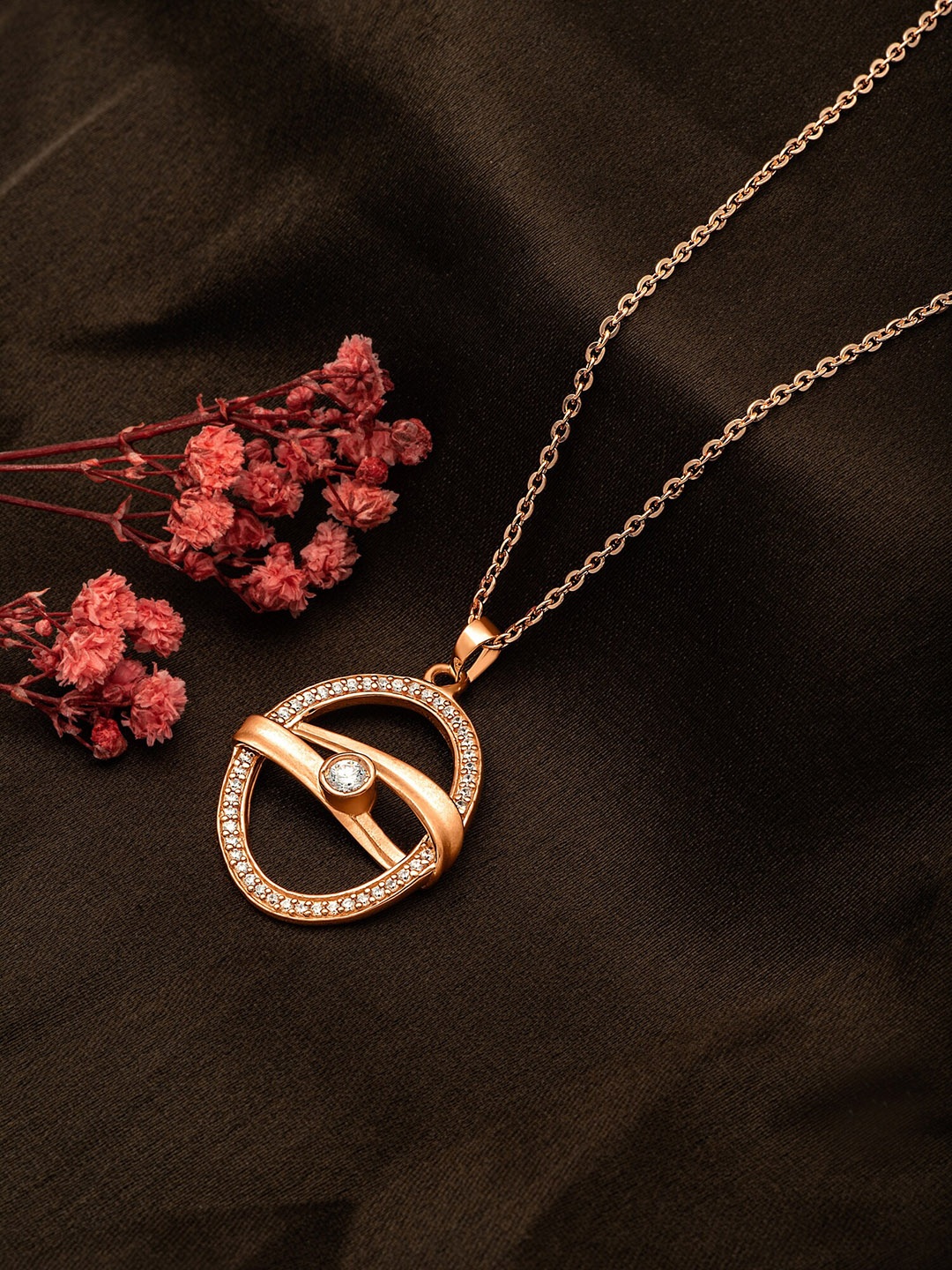 

SILBERRY Rose Gold-Plated Contemporary Pendants with Chains