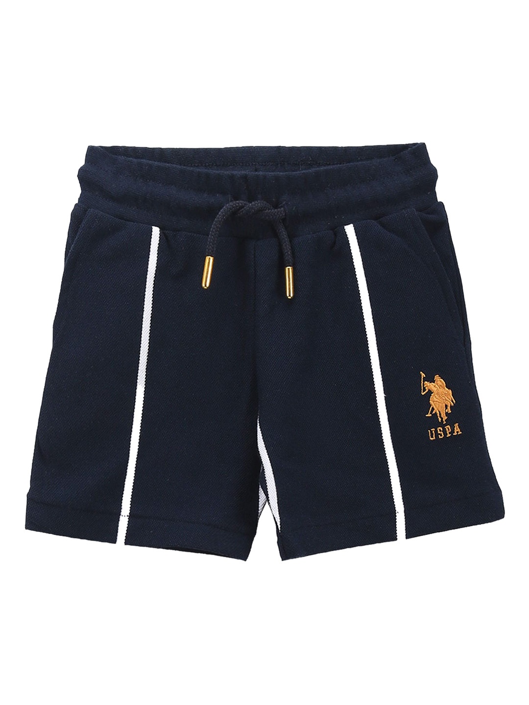 

U.S. Polo Assn. Kids Boys Striped Mid-Rise Shorts, Navy blue