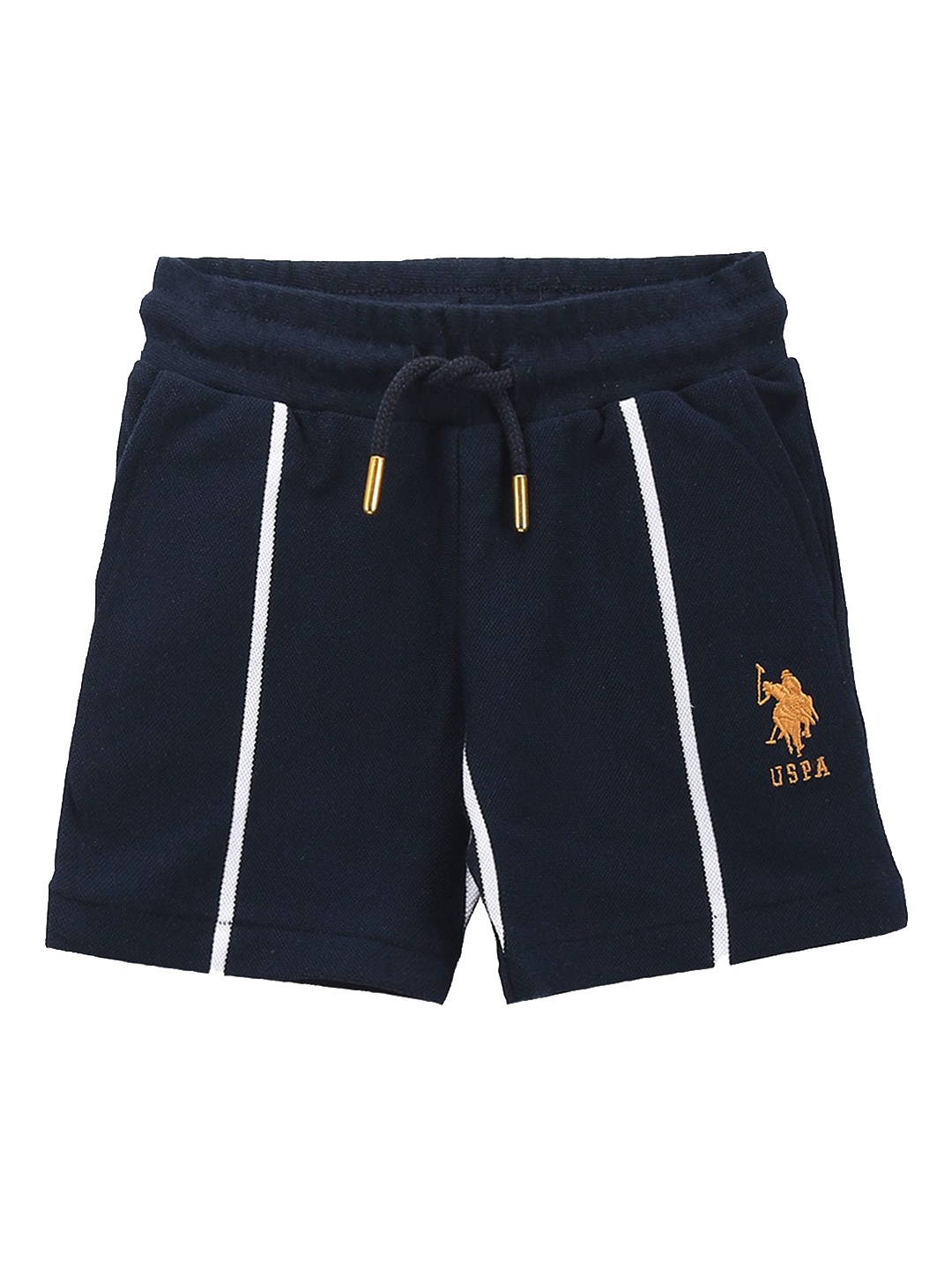 

U.S. Polo Assn. Kids Boys Striped Mid-Rise Shorts, Navy blue