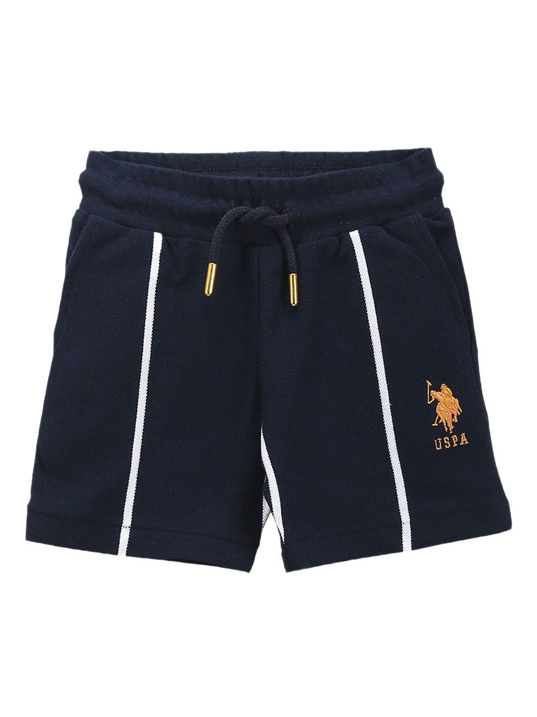 

U.S. Polo Assn. Kids Boys Striped Mid-Rise Shorts, Navy blue