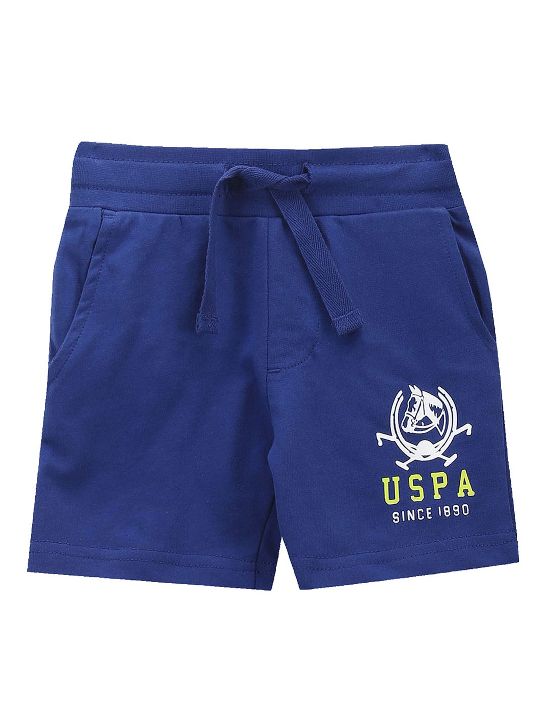 

U.S. Polo Assn. Kids Boys Mid-Rise Pure Cotton Shorts, Blue