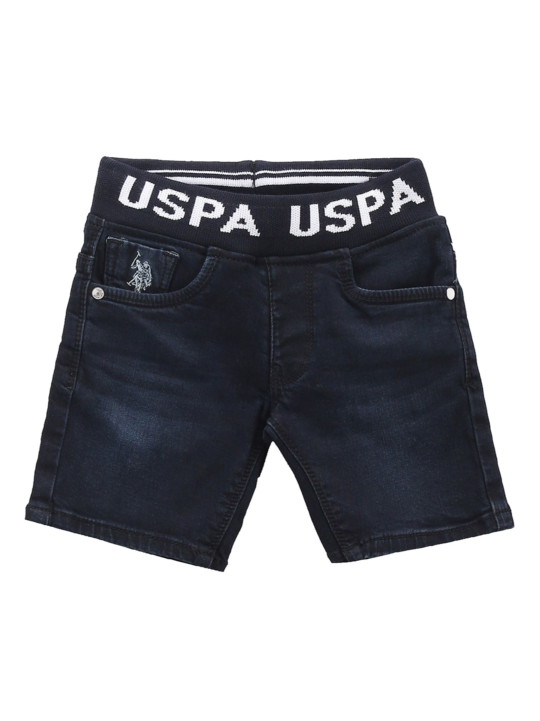 

U.S. Polo Assn. Kids Boys Mid-Rise Pure Cotton Denim Shorts, Blue