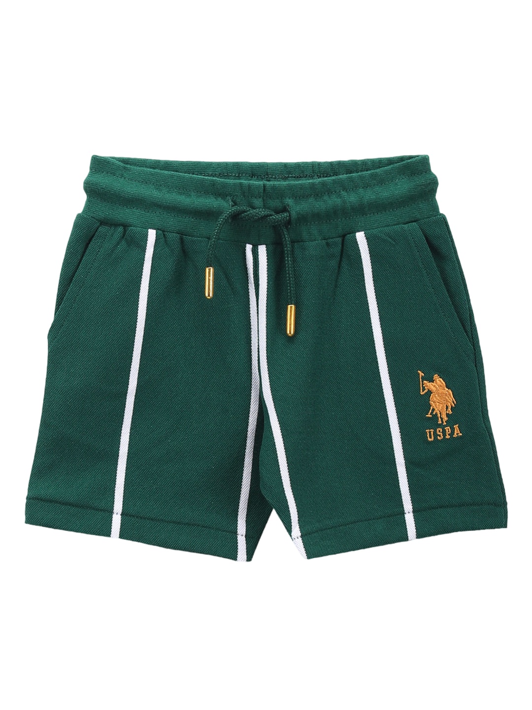 

U.S. Polo Assn. Kids Boys Mid-Rise Striped Shorts, Green