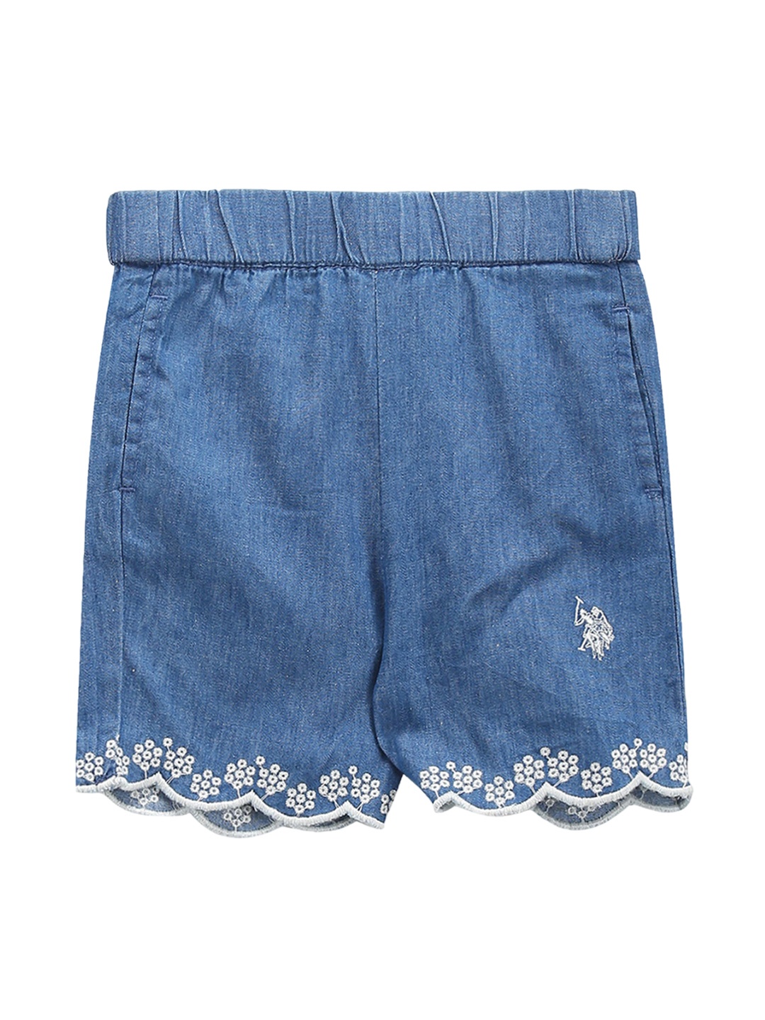 

U.S. Polo Assn. Kids Girls Mid-Rise Shorts, Blue
