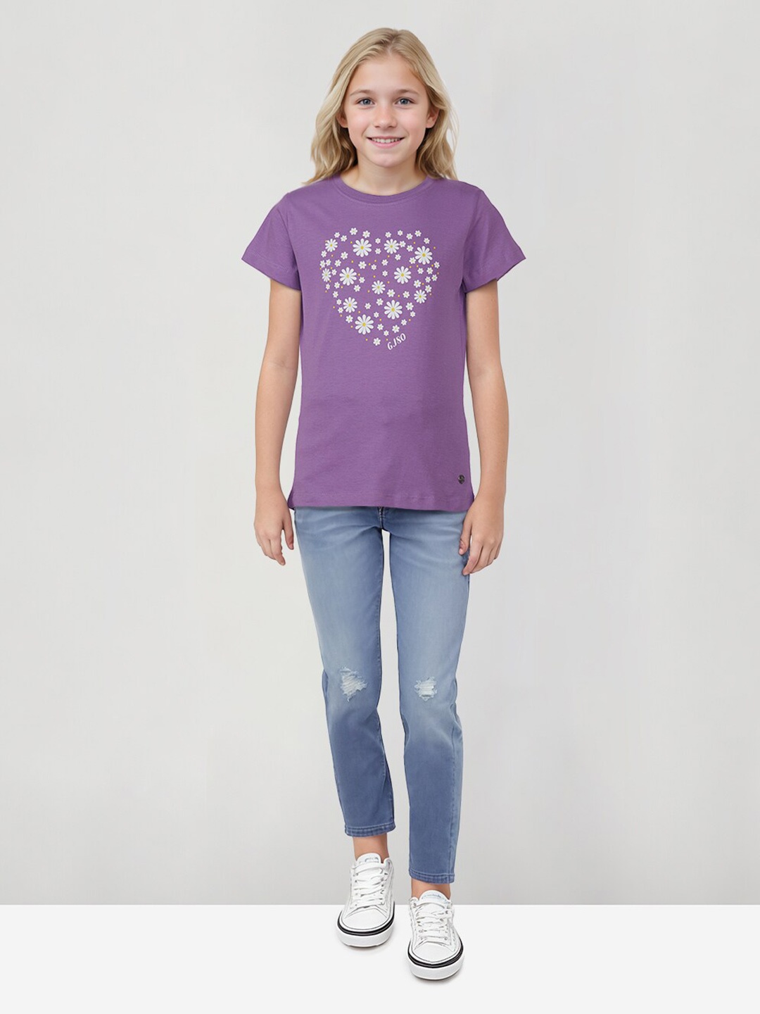 

Gini and Jony Print Cotton Top, Purple