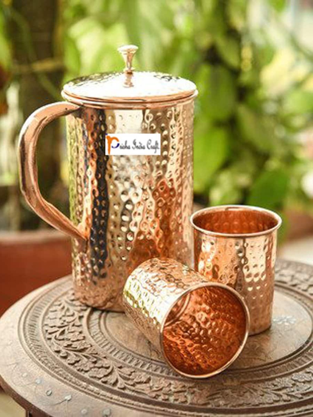 

PRISHA INDIA CRAFT Unisex Brown Bar and Drinkware, Gold